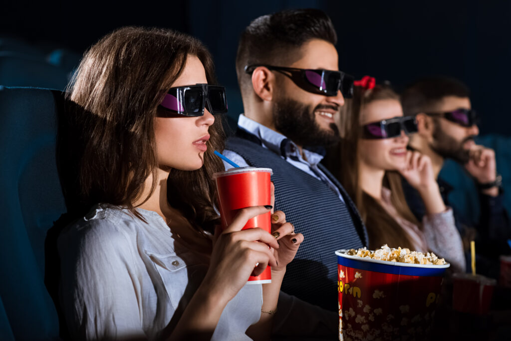 Immersive viewing in our movie theater with advanced technology delivering high-quality visuals and surround sound experience